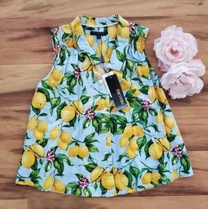*NWT* For Cynthia Lemon Sleeveless Top